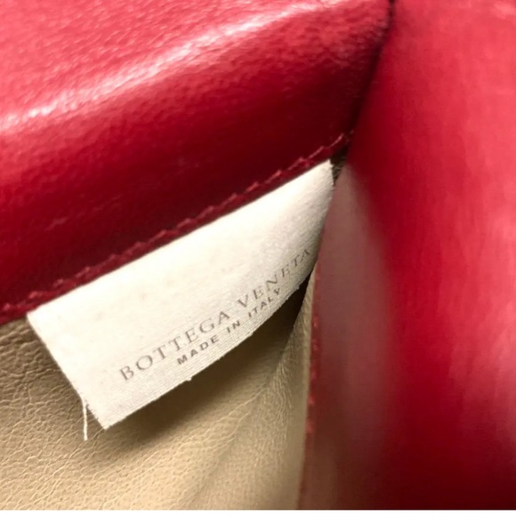 BOTTEGA VENETA VINTAGE INTRECCIATO LEATHER LONG WALLET RED - Picture 12 of 13